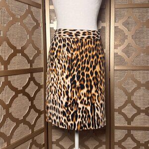 Worthington Leopard Print Pencil Skirt Size 6 Cotton Stretch Animal Print